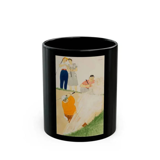 Acushnet Golf Balls advertisement, Saturday Evening Post, June 14, 1952 - Black Coffee Mug 11oz - Go Mug Yourself