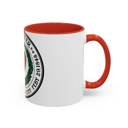 Seal of Worcester Massachusetts - Accent Coffee Mug-Go Mug Yourself