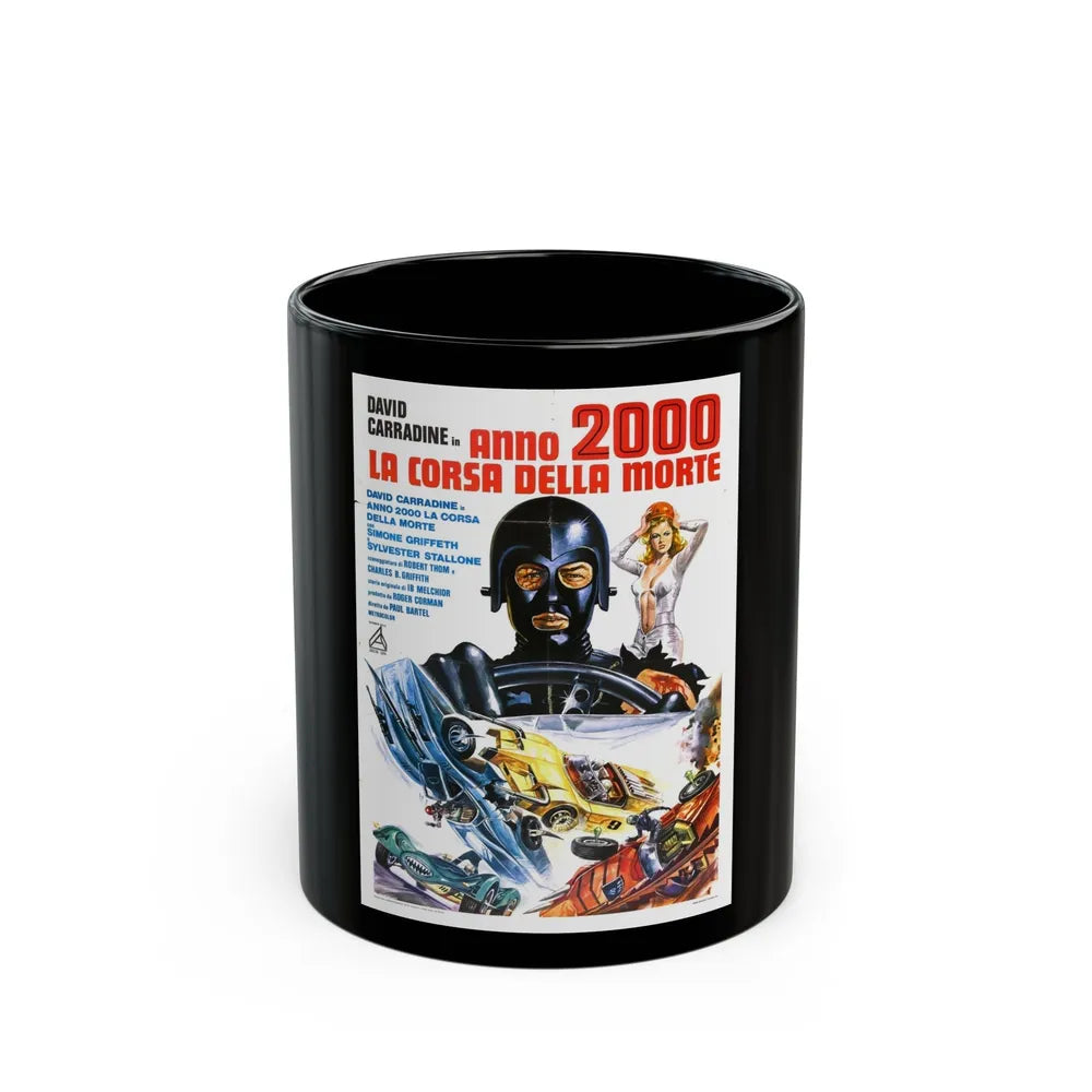 DEATH RACE 2000 (italian) 1975 Movie Poster - Black Coffee Mug-11oz-Go Mug Yourself