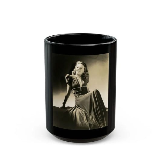 Barbara Stanwyck #211 (Vintage Female Icon) Black Coffee Mug-15oz-Go Mug Yourself