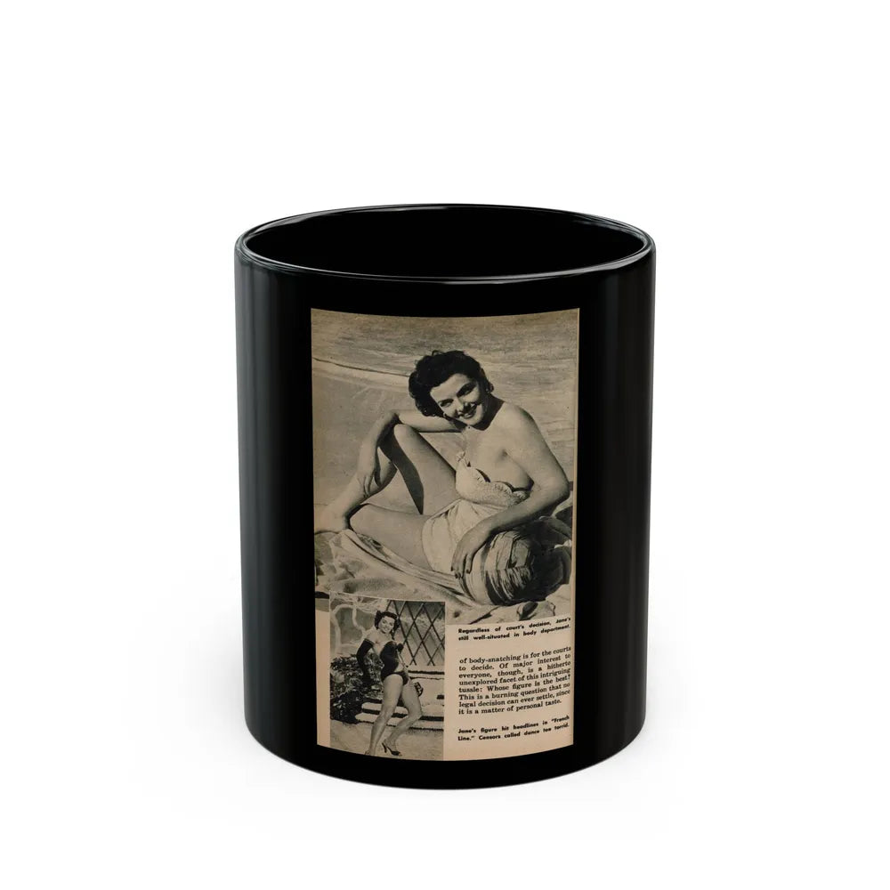 Jane Russell #195 - 1 Page 2 B&W Photos, Captions & Very Short Article from Digest Mag. (Vintage Female Icon) Black Coffee Mug-11oz-Go Mug Yourself