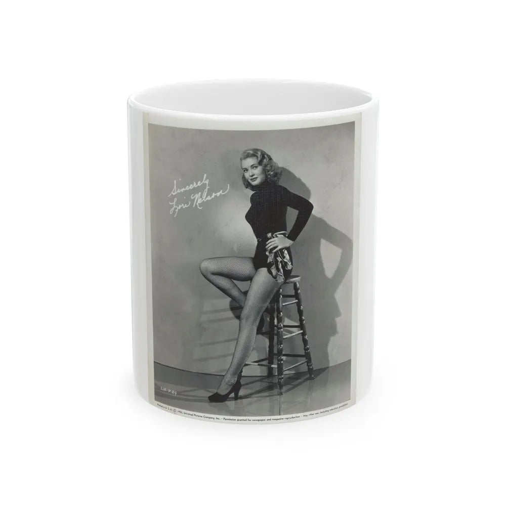 Lori Nelson #14 (Vintage Female Icon) White Coffee Mug-11oz-Go Mug Yourself