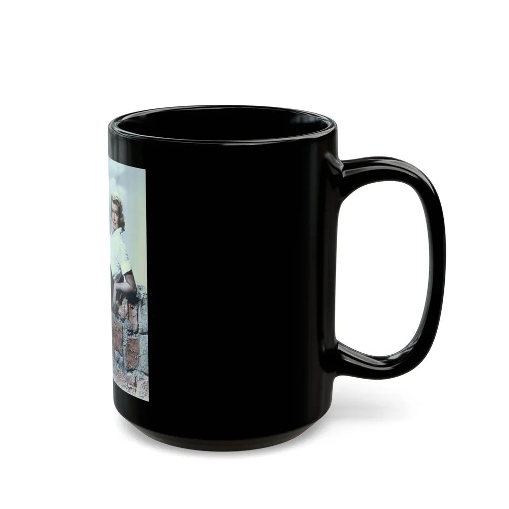 Dorothy Malone #57 (Vintage Female Icon) Black Coffee Mug-Go Mug Yourself