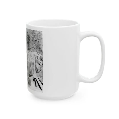 Elegant interior with man and woman - White Coffee Mug-Go Mug Yourself