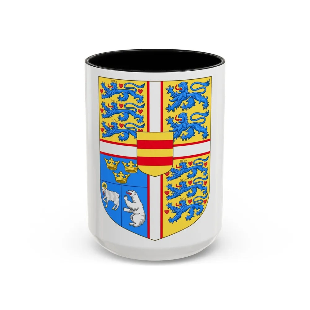 Royal arms of Denmark - Accent Coffee Mug-15oz-Black-Go Mug Yourself