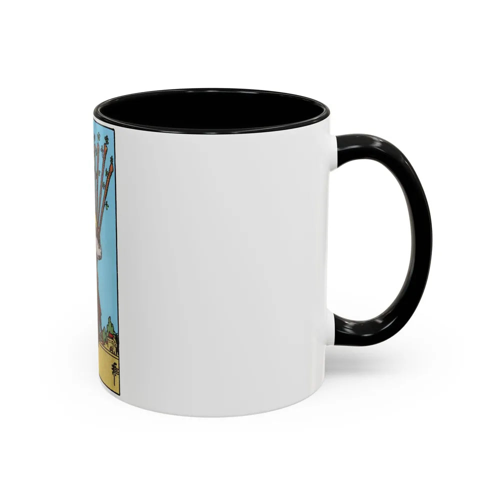 The 10 of Wands (Tarot Card) Accent Coffee Mug-Go Mug Yourself