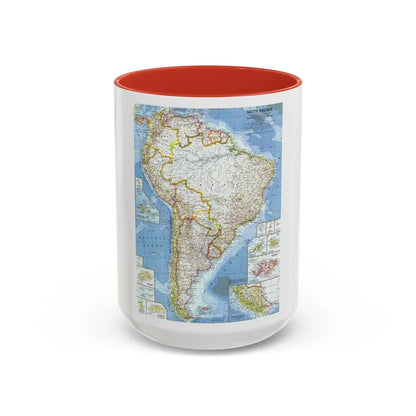 South America (1960) (Map) Accent Coffee Mug-15oz-Red-Go Mug Yourself