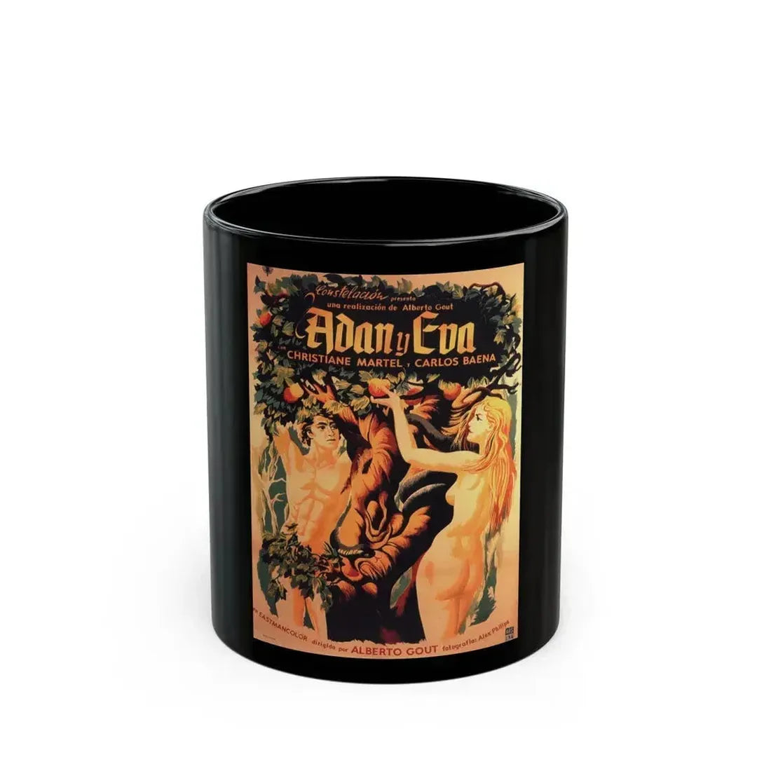 ADAM & EVE 1956 Movie Poster - Black Coffee Mug 11oz - Go Mug Yourself