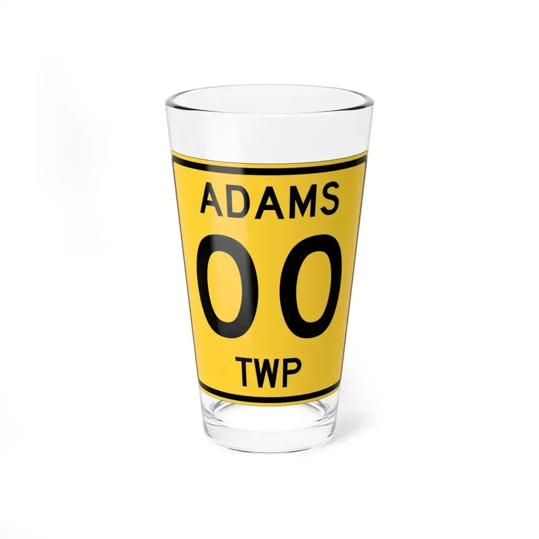 Adams Township Coshocton County Ohio route shield template (Ohio) (Road Sign) Pint Glass 16oz 16oz - Go Mug Yourself