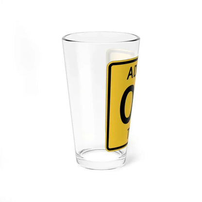 Adams Township Coshocton County Ohio route shield template (Ohio) (Road Sign) Pint Glass 16oz - Go Mug Yourself