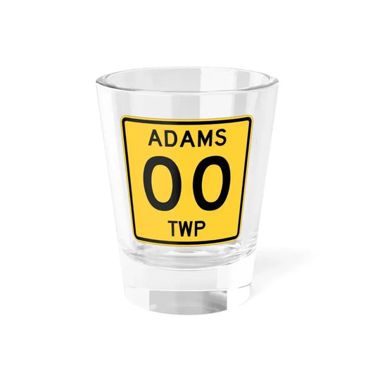 Adams Township Coshocton County Ohio route shield template (Ohio) (Road Sign) Shot Glass 1.5oz 1.5oz - Go Mug Yourself