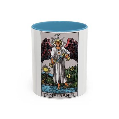 Temperance (Tarot Card) Accent Coffee Mug-11oz-Light Blue-Go Mug Yourself