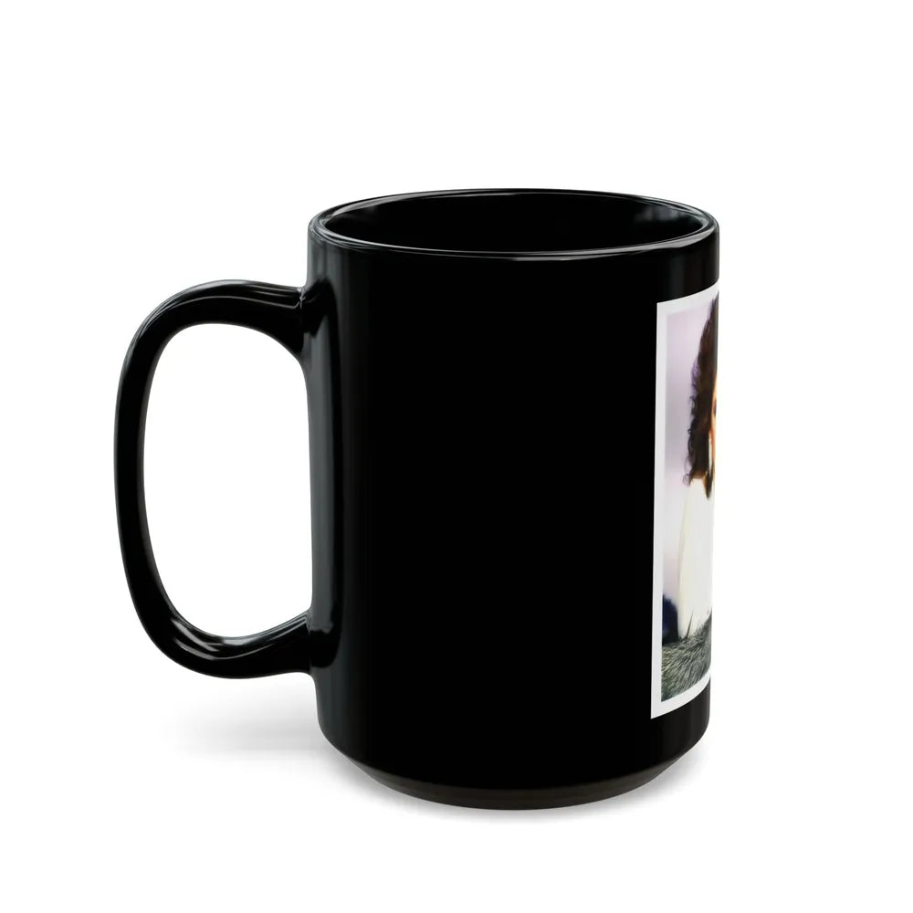 Linda Blair #258 (Vintage Female Icon) Black Coffee Mug-Go Mug Yourself