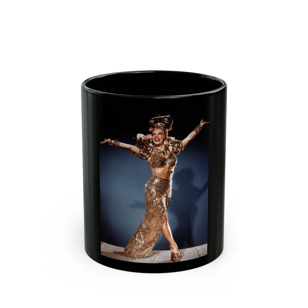 Carmen Miranda #01 (Vintage Female Icon) Black Coffee Mug-11oz-Go Mug Yourself