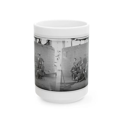 James River, Va. Officers Of The U.S.S. Monitor Grouped By The Turret (U.S. Civil War) White Coffee Mug-15oz-Go Mug Yourself