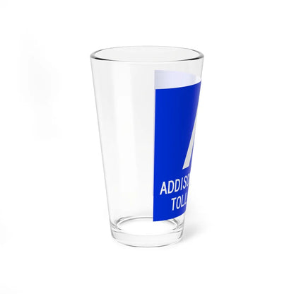 Addison Airport Toll Tunnel logo (Texas) (Road Sign) Pint Glass 16oz - Go Mug Yourself