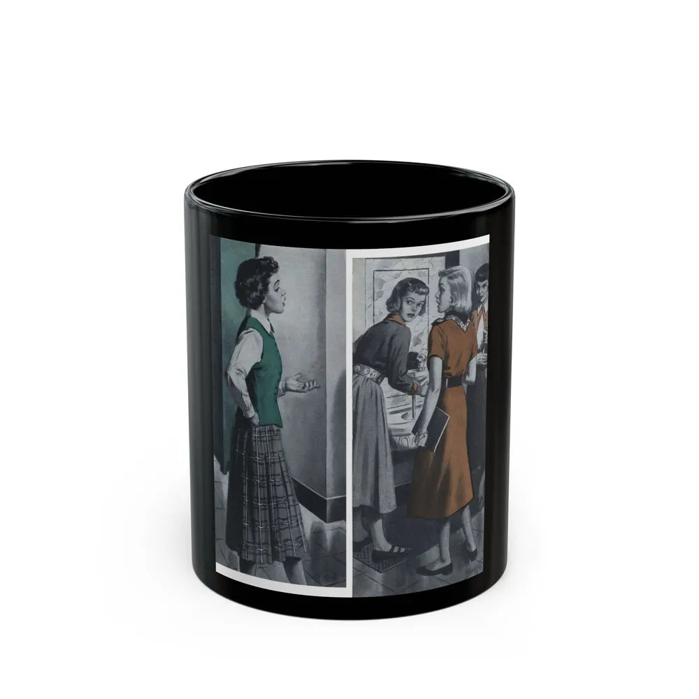 Addition and Subtraction, The American Girl, January 1951 - Black Coffee Mug-11oz-Go Mug Yourself