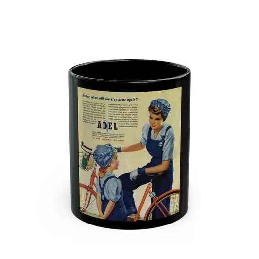 Adel advertisement, The Saturday Evening Post, May 6, 1944 - Black Coffee Mug 11oz - Go Mug Yourself