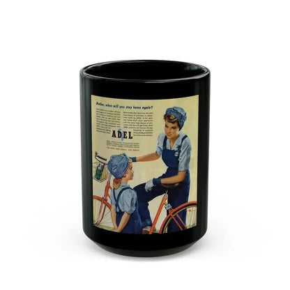 Adel advertisement, The Saturday Evening Post, May 6, 1944 - Black Coffee Mug 15oz - Go Mug Yourself