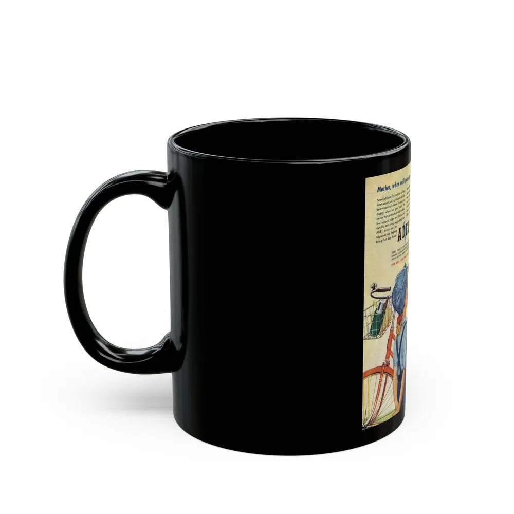 Adel advertisement, The Saturday Evening Post, May 6, 1944 - Black Coffee Mug-Go Mug Yourself