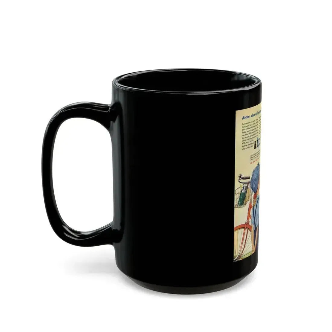 Adel advertisement, The Saturday Evening Post, May 6, 1944 - Black Coffee Mug - Go Mug Yourself