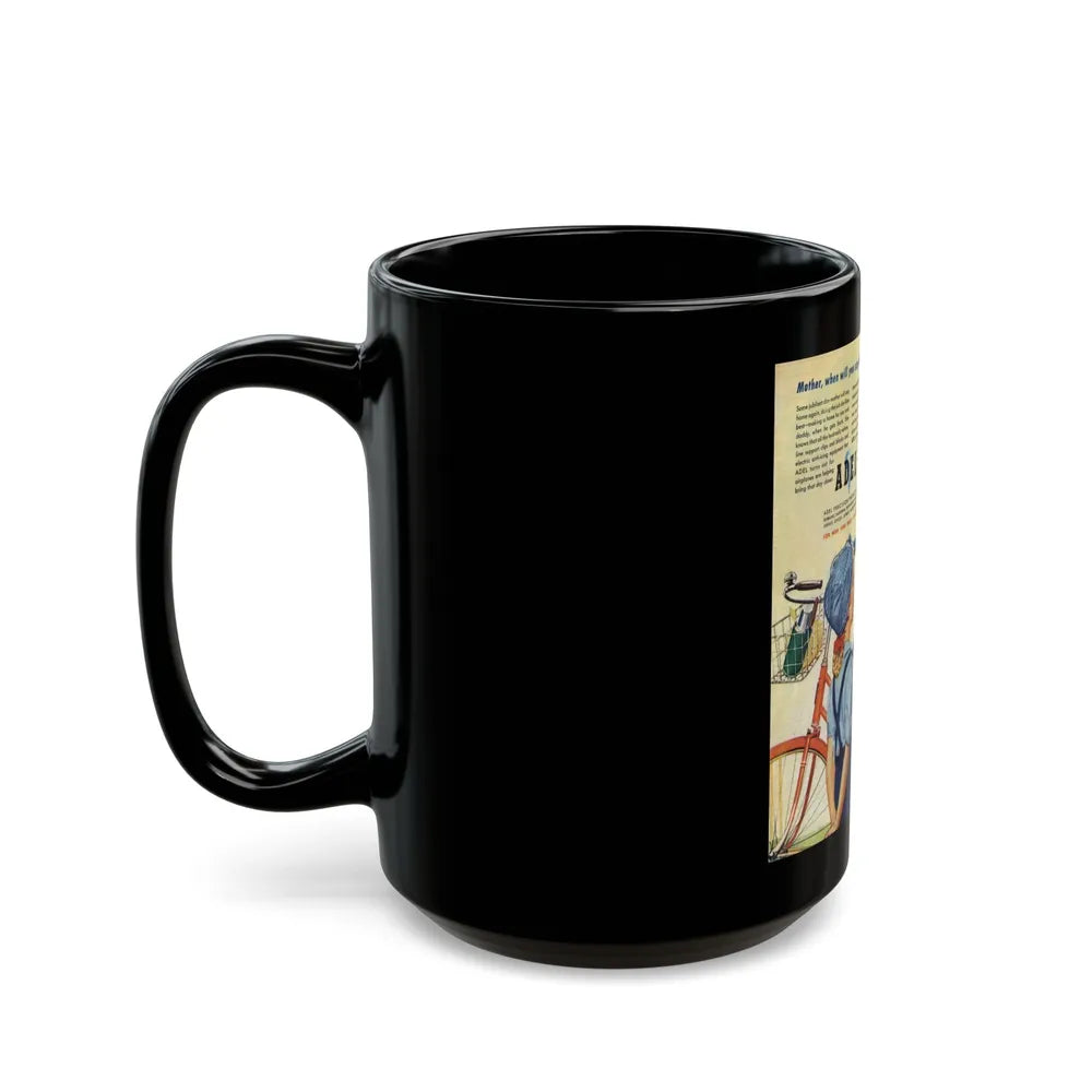 Adel advertisement, The Saturday Evening Post, May 6, 1944 - Black Coffee Mug-Go Mug Yourself