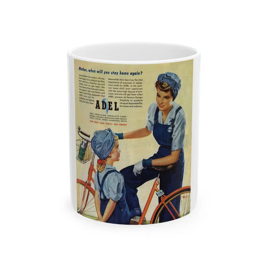 Adel advertisement, The Saturday Evening Post, May 6, 1944 - White Coffee Mug-11oz-Go Mug Yourself