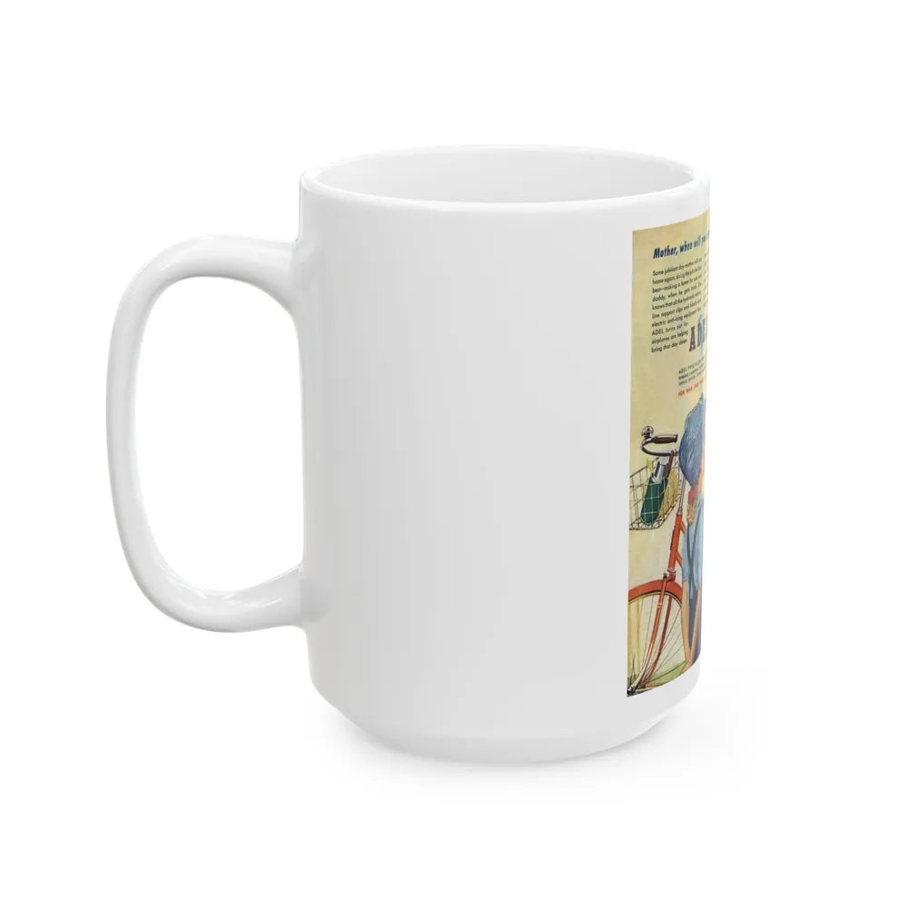 Adel advertisement, The Saturday Evening Post, May 6, 1944 - White Coffee Mug-Go Mug Yourself