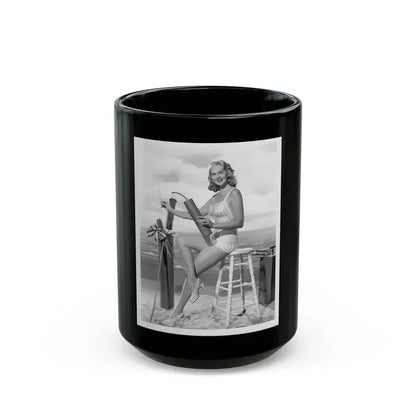Adele Jergens #01 (Vintage Female Icon) Black Coffee Mug 15oz - Go Mug Yourself