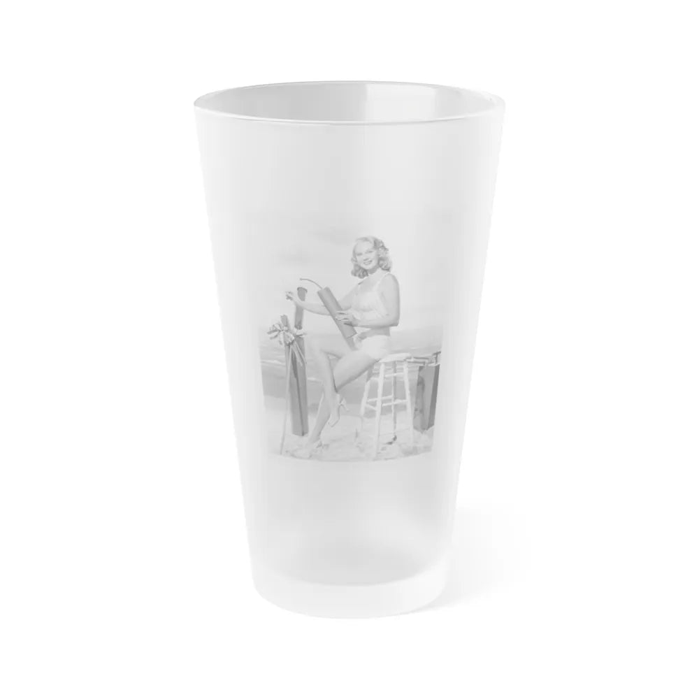 Adele Jergens #01 (Vintage Female Icon) Frosted Pint Glass 16oz-16oz-Frosted-Go Mug Yourself