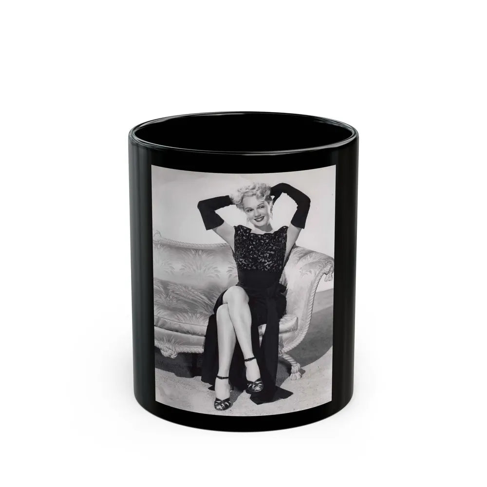 Adele Jergens #02 (Vintage Female Icon) Black Coffee Mug-11oz-Go Mug Yourself