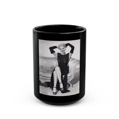 Adele Jergens #02 (Vintage Female Icon) Black Coffee Mug-15oz-Go Mug Yourself