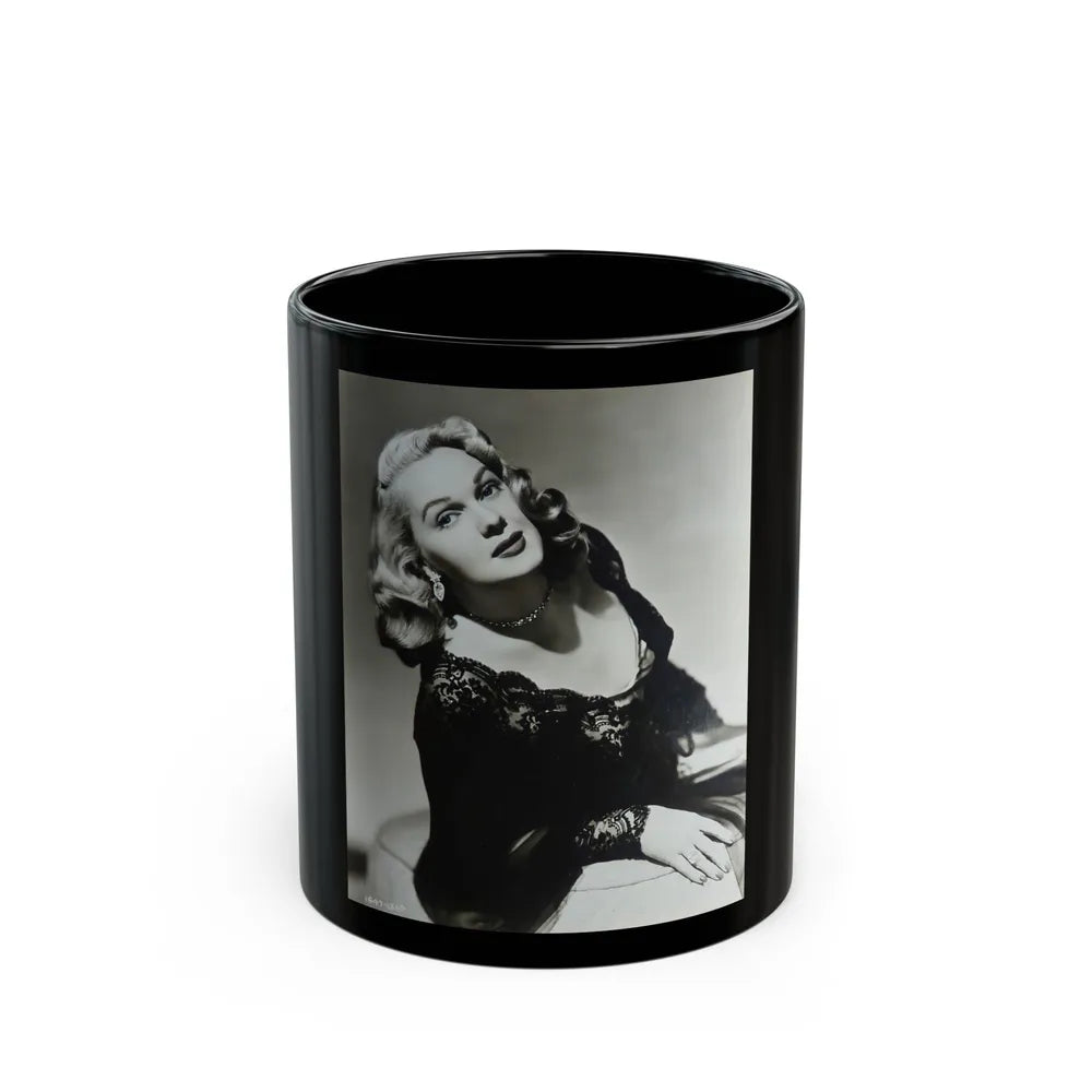 Adele Jergens #05 (Vintage Female Icon) Black Coffee Mug-11oz-Go Mug Yourself