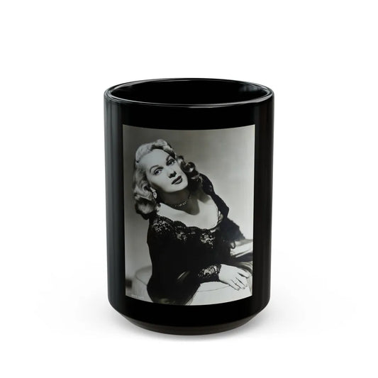 Adele Jergens #05 (Vintage Female Icon) Black Coffee Mug-15oz-Go Mug Yourself