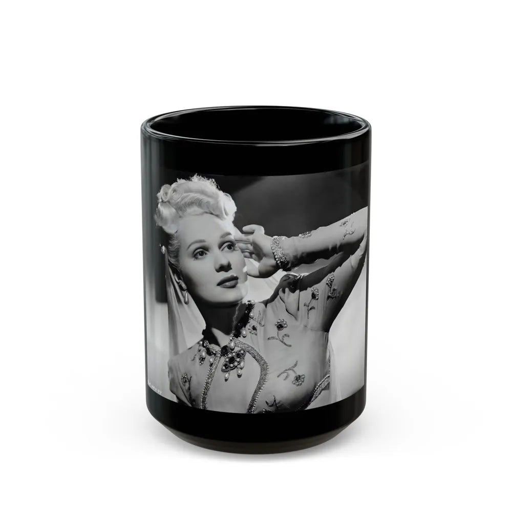 Adele Jergens #08 (Vintage Female Icon) Black Coffee Mug-15oz-Go Mug Yourself