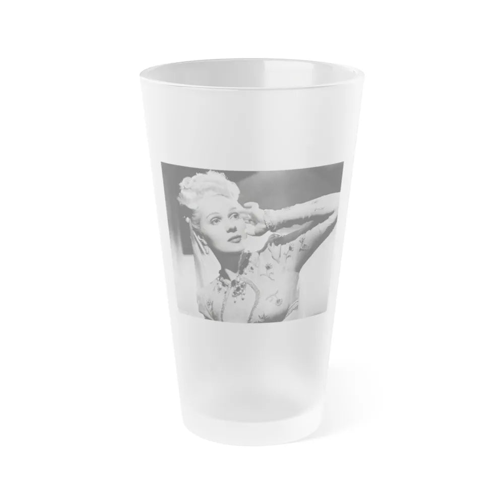 Adele Jergens #08 (Vintage Female Icon) Frosted Pint Glass 16oz-16oz-Frosted-Go Mug Yourself