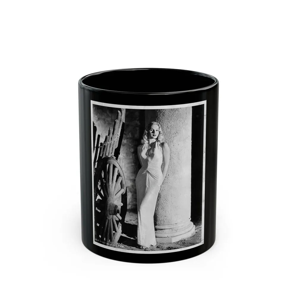 Adele Jergens #09 (Vintage Female Icon) Black Coffee Mug-11oz-Go Mug Yourself