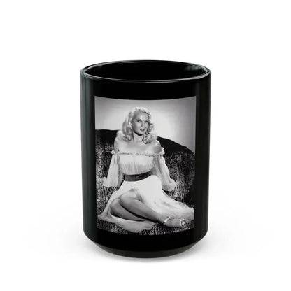 Adele Jergens #101 - 8x10 Vintage B&W Full Body Glamour Promo Photo for ''The Fuller Brush Man'' '48 (Vintage Female Icon) Black Coffee Mug 15oz - Go Mug Yourself