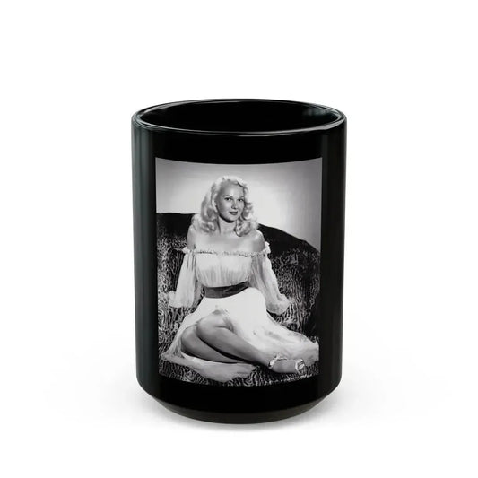 Adele Jergens #101 - 8x10 Vintage B&W Full Body Glamour Promo Photo for ''The Fuller Brush Man'' '48 (Vintage Female Icon) Black Coffee Mug 15oz - Go Mug Yourself