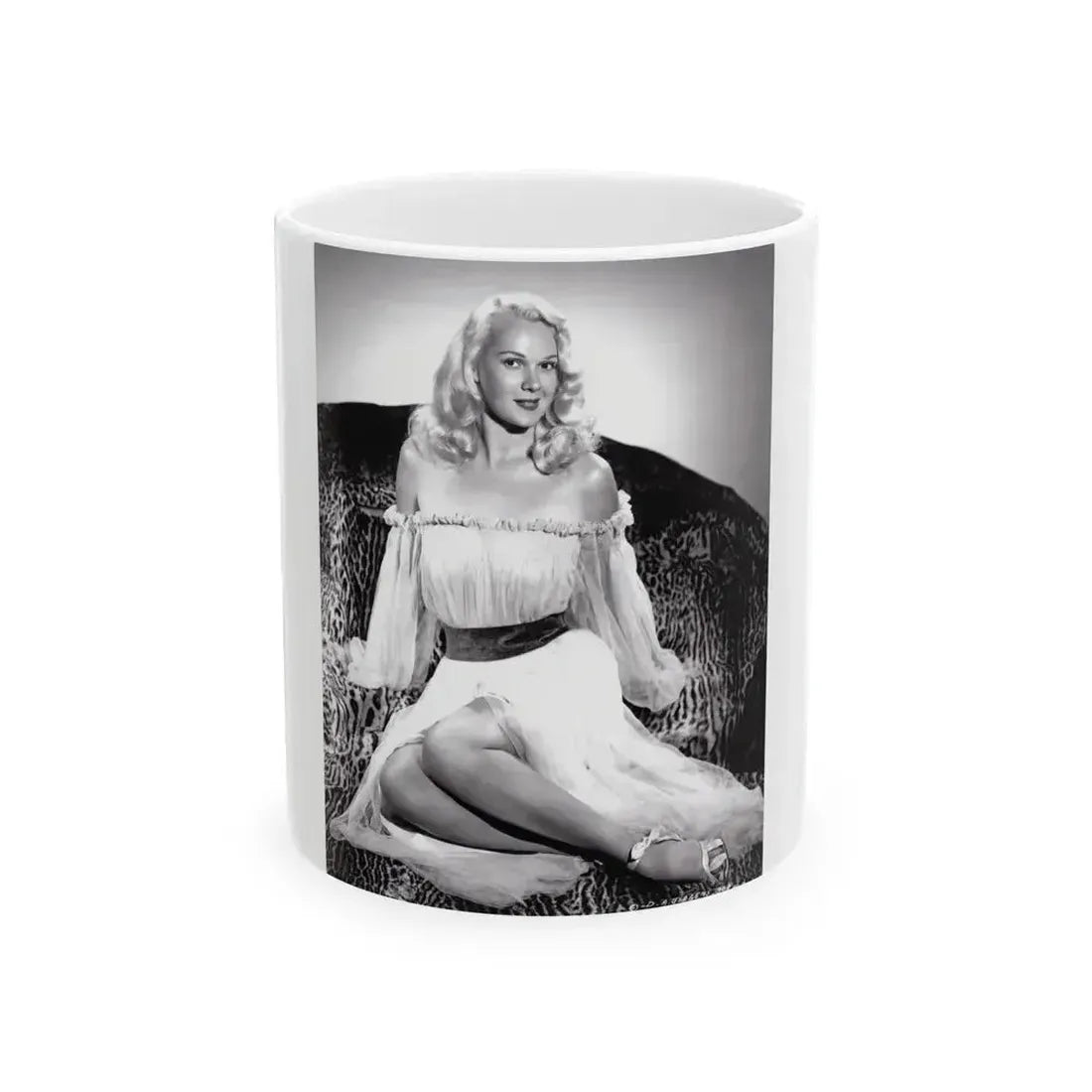 Adele Jergens #101 - 8x10 Vintage B&W Full Body Glamour Promo Photo for ''The Fuller Brush Man'' '48 (Vintage Female Icon) White Coffee Mug 11oz - Go Mug Yourself