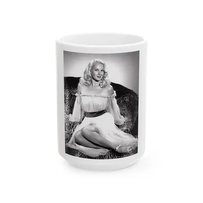 Adele Jergens #101 - 8x10 Vintage B&W Full Body Glamour Promo Photo for ''The Fuller Brush Man'' '48 (Vintage Female Icon) White Coffee Mug 15oz - Go Mug Yourself