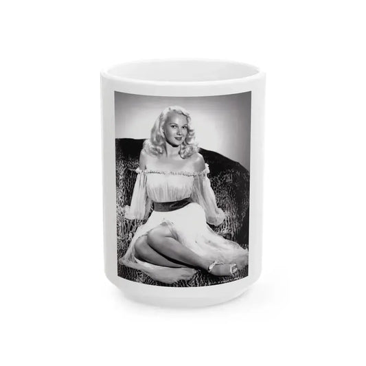 Adele Jergens #101 - 8x10 Vintage B&W Full Body Glamour Promo Photo for ''The Fuller Brush Man'' '48 (Vintage Female Icon) White Coffee Mug 15oz - Go Mug Yourself