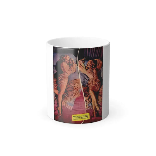 Adele Jergens #112 - Silver Screen Mag. '45 - 2 Color Photos (Vintage Female Icon) Color Changing Coffee Mug 11oz - Go Mug Yourself