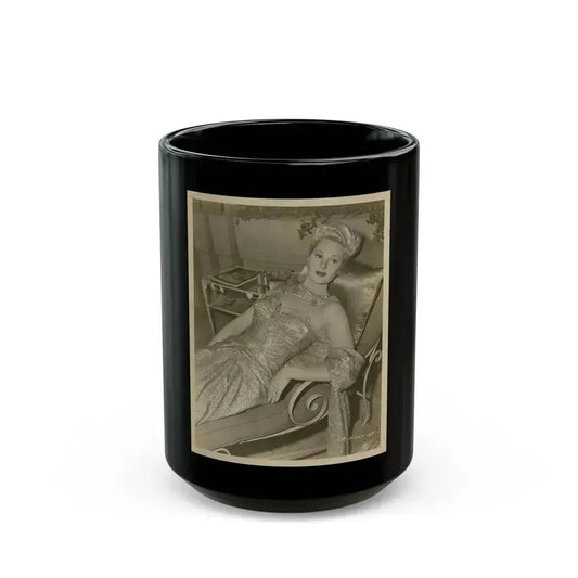 Adele Jergens #113 (Vintage Female Icon) Black Coffee Mug 15oz - Go Mug Yourself