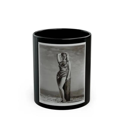 Adele Jergens #120 - 8x10 B&W Photo of Full Body 2-Piece Swimsuit Cheesecake Photo (Vintage Female Icon) Black Coffee Mug 11oz - Go Mug Yourself