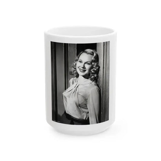 Adele Jergens #122 (Vintage Female Icon) White Coffee Mug 15oz - Go Mug Yourself
