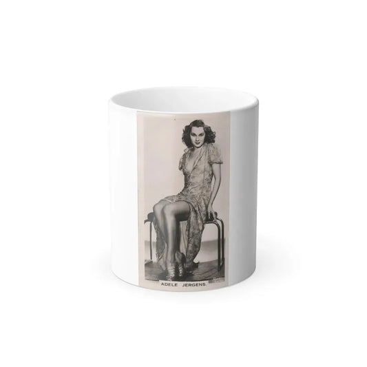 Adele Jergens #123 - Mid or Late 1930's Tiny Trading Card (Vintage Female Icon) Color Changing Coffee Mug 11oz - Go Mug Yourself