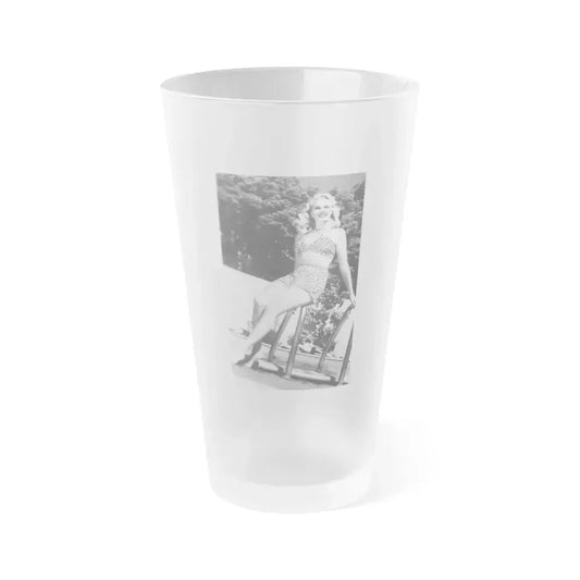 Adele Jergens #126 (Vintage Female Icon) Frosted Pint Glass 16oz 16oz Frosted - Go Mug Yourself