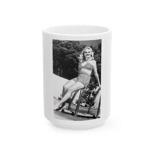 Adele Jergens #126 (Vintage Female Icon) White Coffee Mug 15oz - Go Mug Yourself