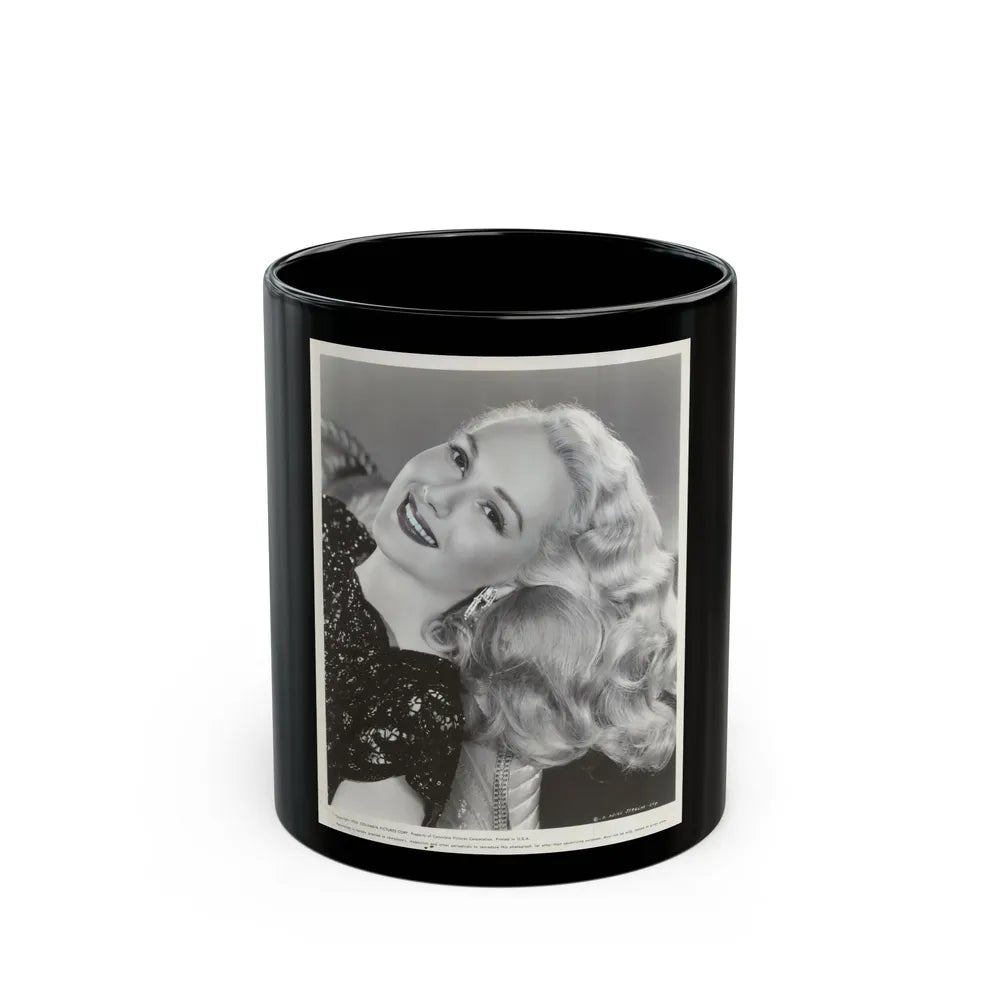 Adele Jergens #127 (Vintage Female Icon) Black Coffee Mug-11oz-Go Mug Yourself